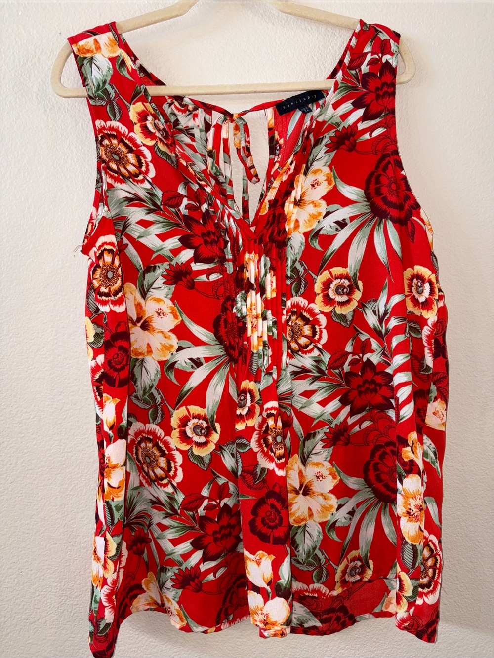 Sanctuary Red Floral Sleeveless Top